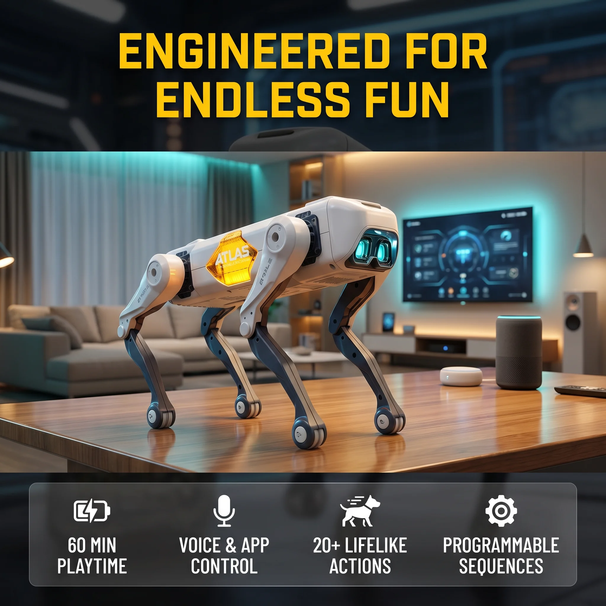 Kids Toys Young - Robot chien intelligent IA, contrôle vocal