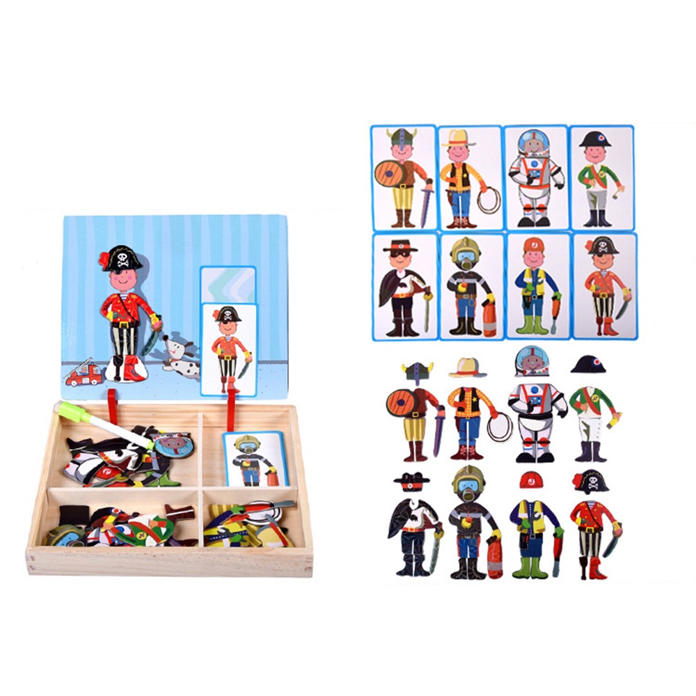 Kids Toys Drawing Easy - Puzzles magnétiques 3D en bois avec
